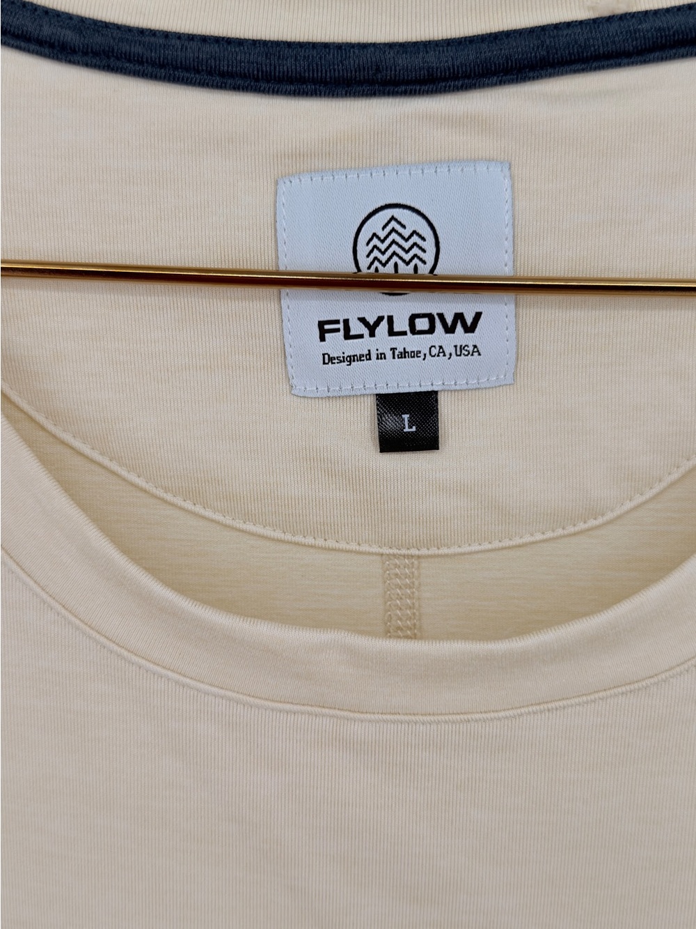 Flylow Women’s Cream Stripe 3/4 Sleeve Top Size Large - Picture 3 of 4